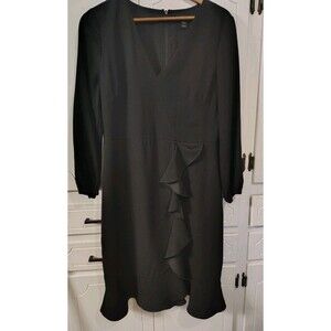J. CREW Women Dress Ruffled Front Skirt And Hem Balloon Sleeve Size 8 tall